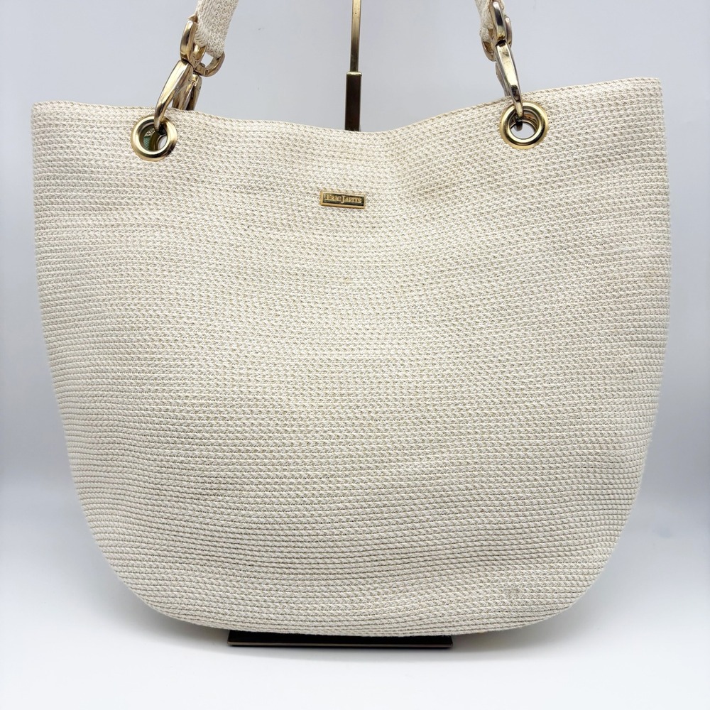 Eric‎ Javits Cream Squishee Straw Tote Bag